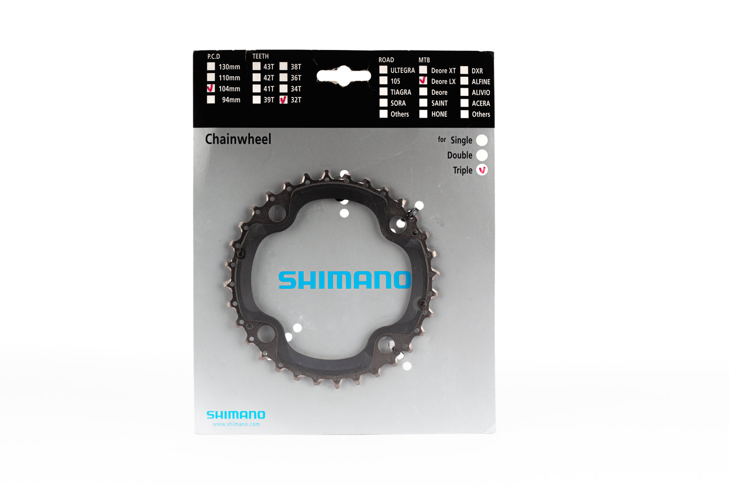 FC-M670-10 CHAINRING 32T-AE(B-TYPE)W/FIXING NUT 4PCS.
