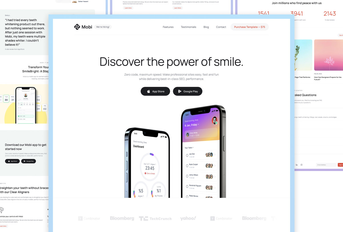 Mobi — Mobile App Framer Landing Page Preview Image 1