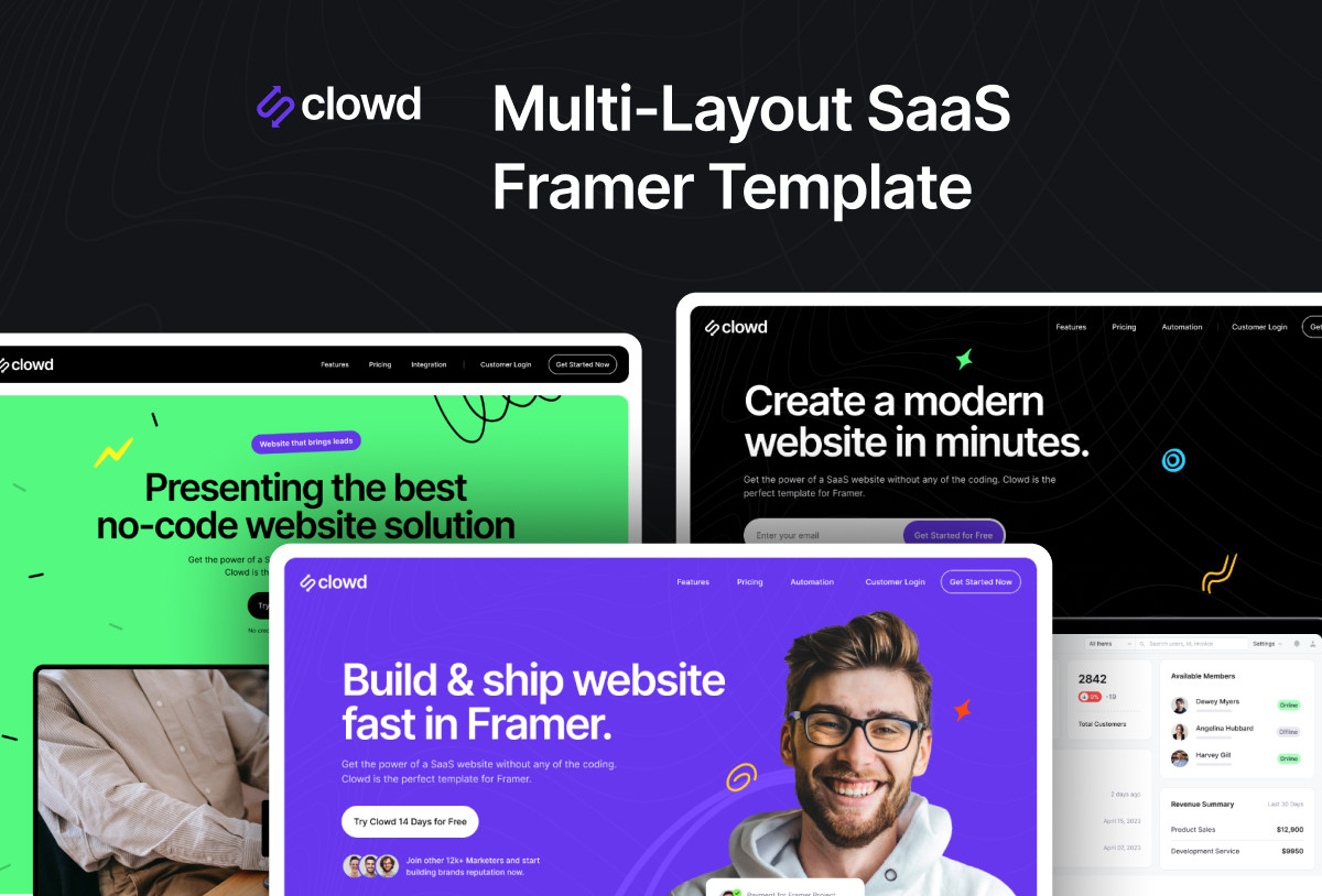 Clowd - Multi-layout SaaS Template Preview Image 1