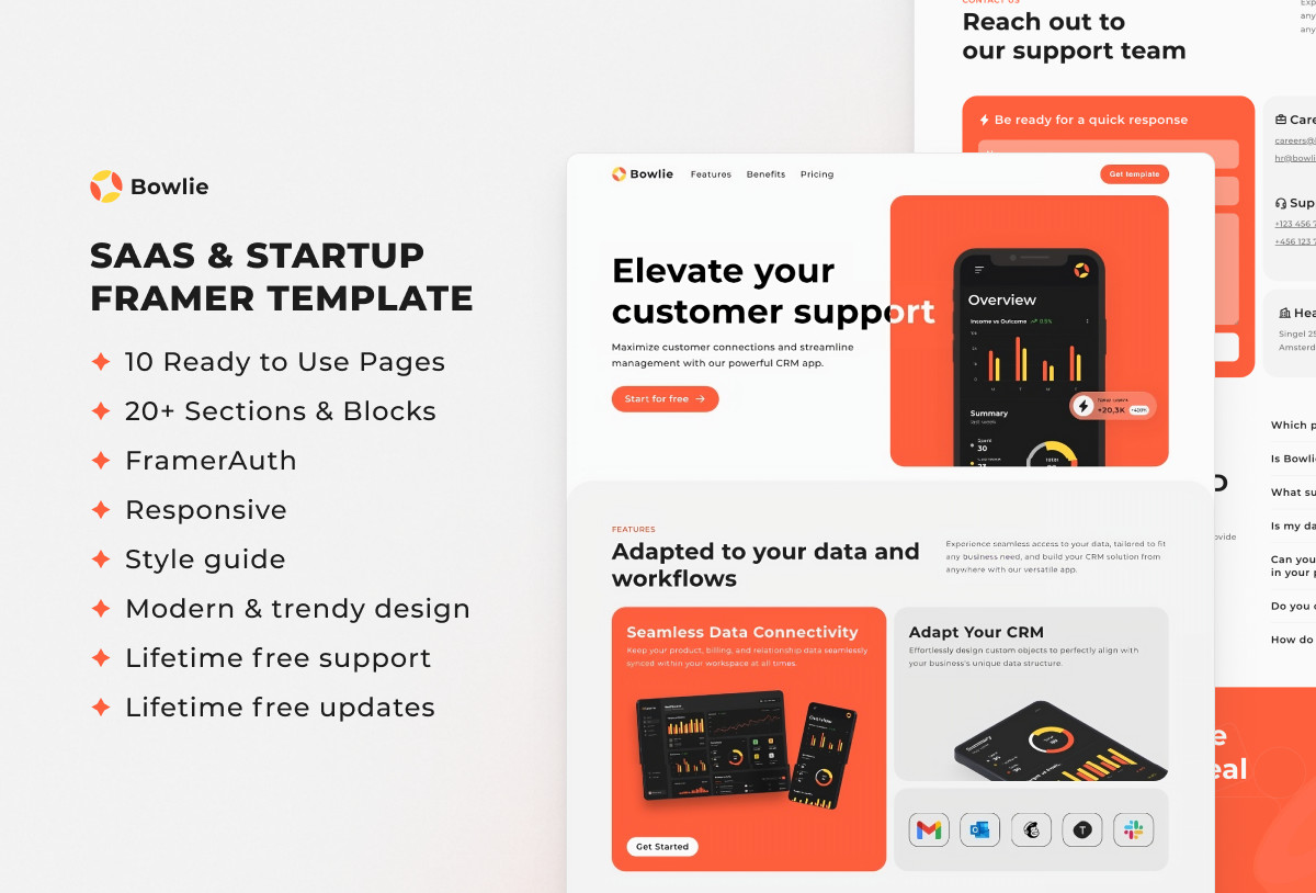 Bowlie — SaaS & Startup Framer Template Preview Image 1