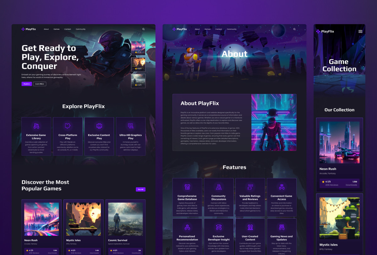 PlayFlix - Game Directory Framer Template Preview Image 1