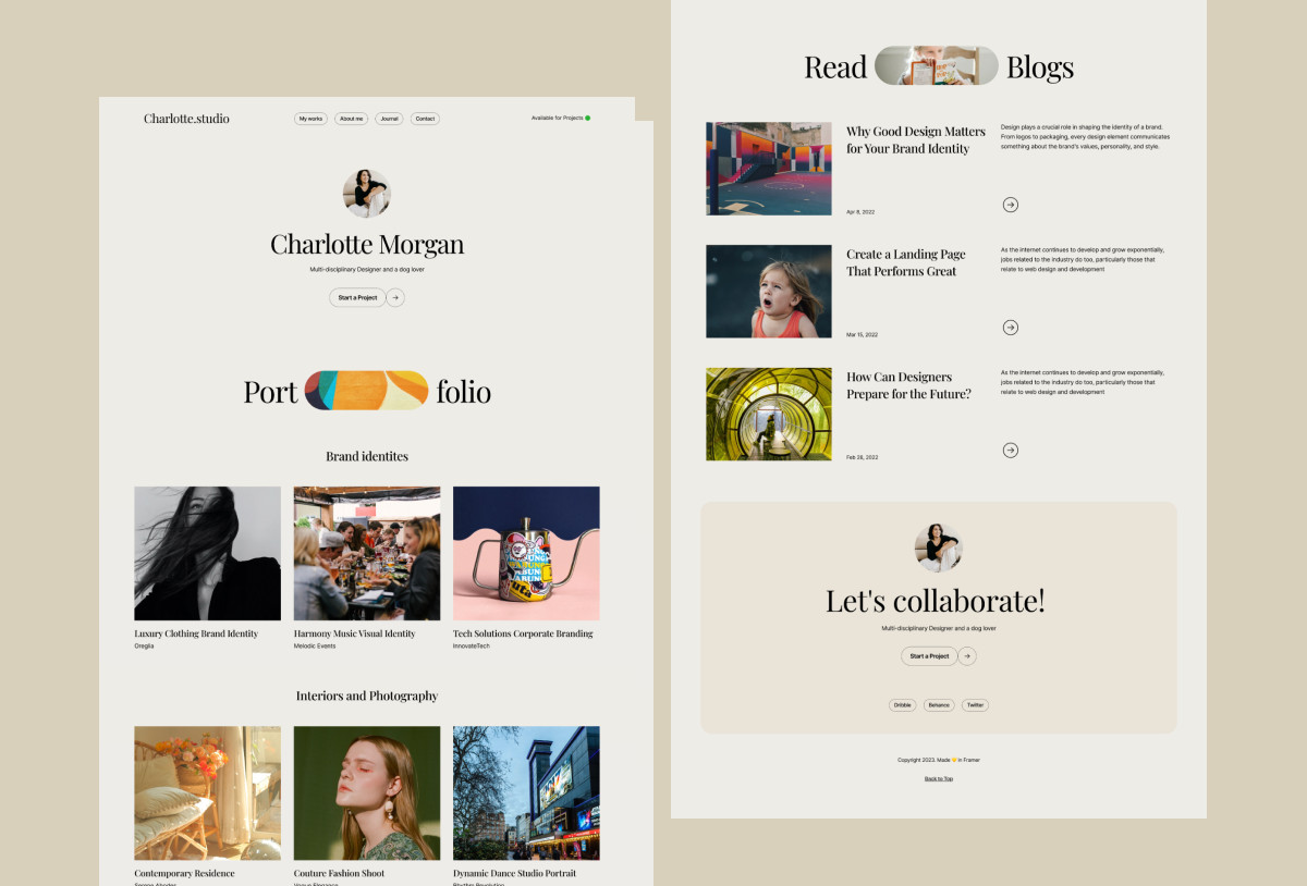 Charlotte — Portfolio Template Preview Image 1