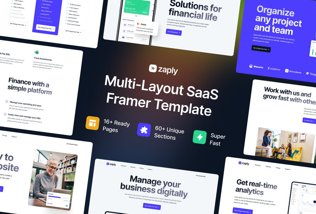 Zaply Multi-layout SaaS Template Preview Image 1