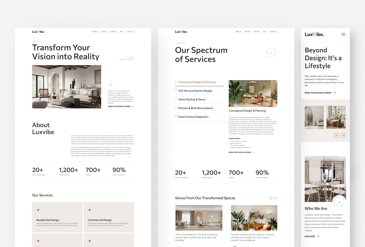 Luxvibe - Interior Design Website Framer Preview Image 2