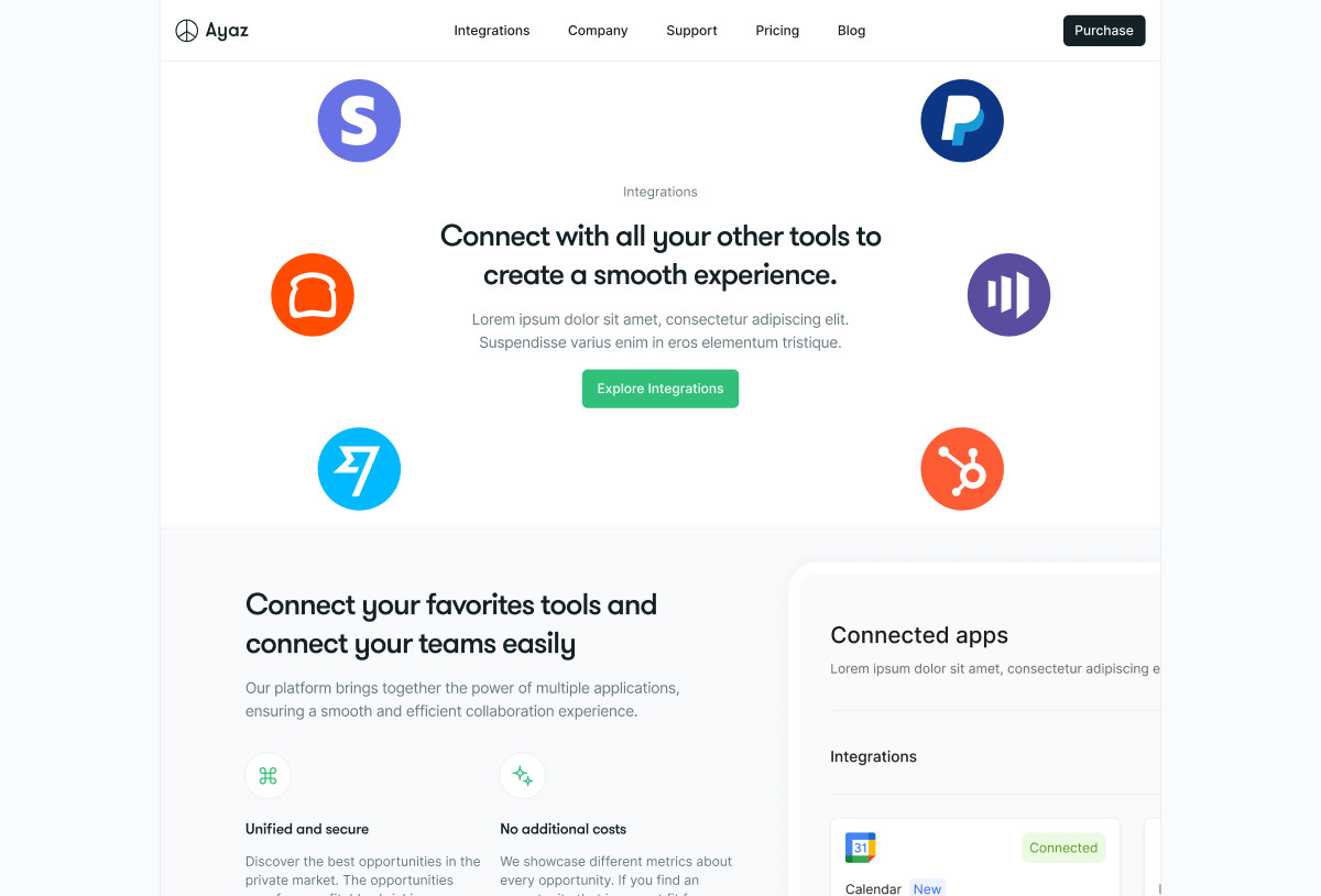 Ayaz — SaaS & Startup Landing Page Preview Image 2