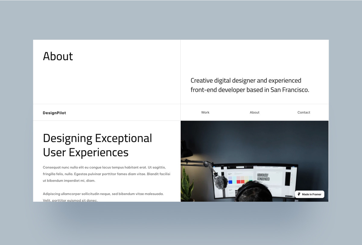 DesignPilot - Clean Portfolio Template Preview Image 3