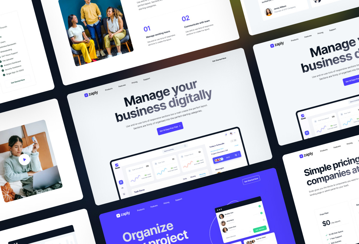 Zaply Multi-layout SaaS Template Preview Image 3