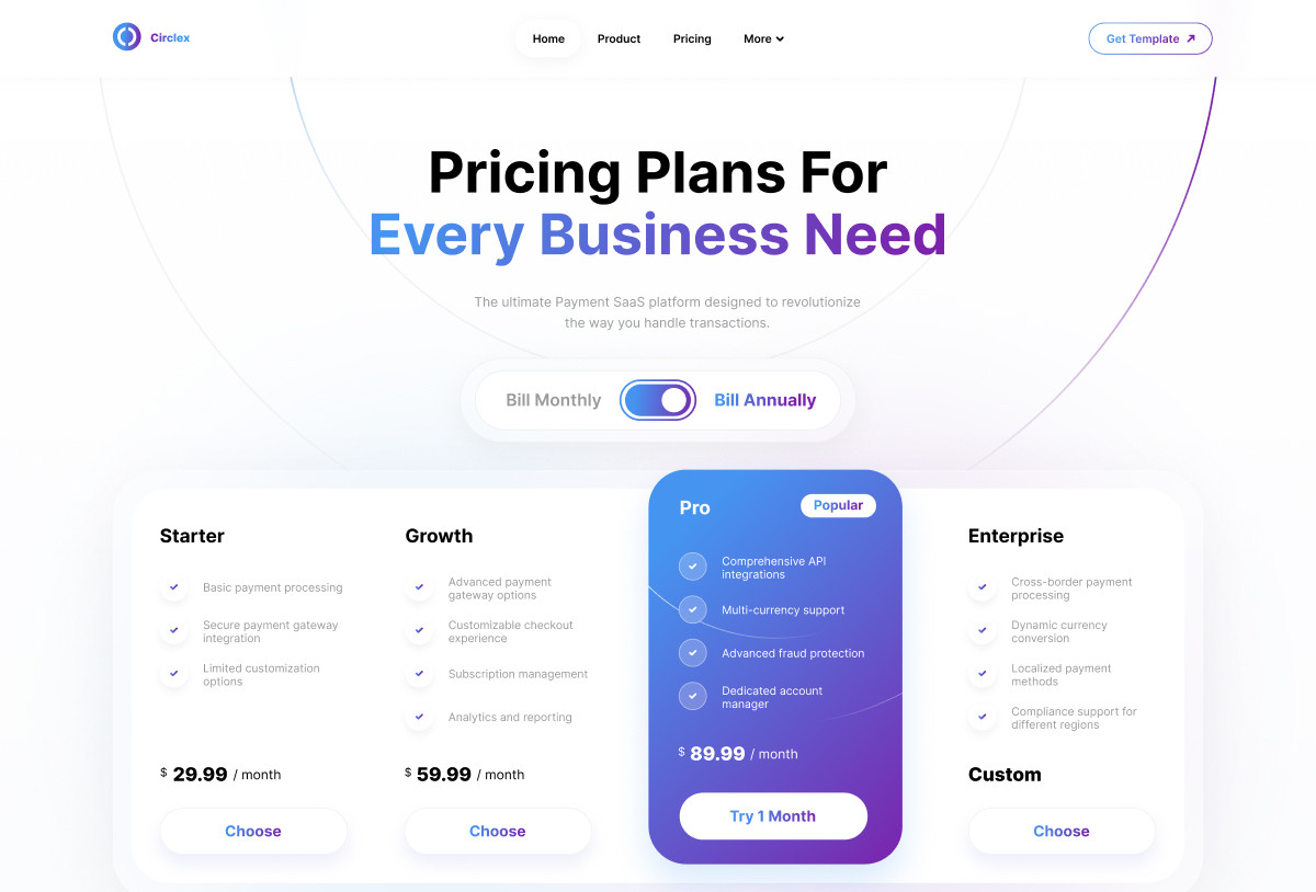 Circlex — SaaS Payment Website Preview Image 3
