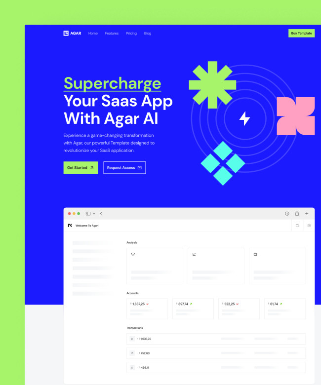 Agar - SaaS & AI Framer Template Thumbnail