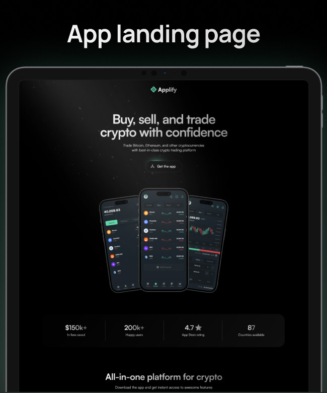 Applify - mobile app landing page Thumbnail