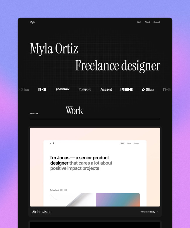 Offset Portfolio Framer Template Thumbnail