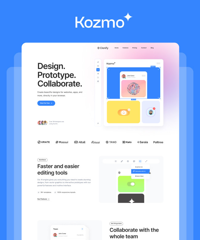 Kozmo — Framer SAAS Template Thumbnail