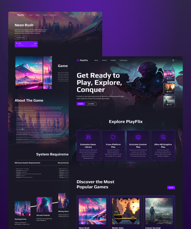 PlayFlix - Game Directory Framer Template Thumbnail