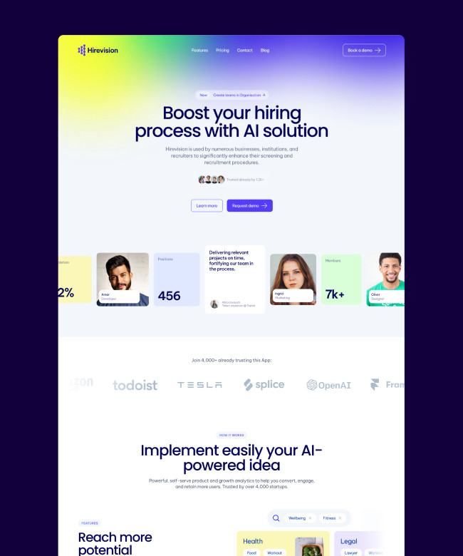 Hirevision | AI Framer Template Thumbnail