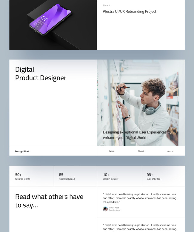 DesignPilot - Clean Portfolio Template Thumbnail