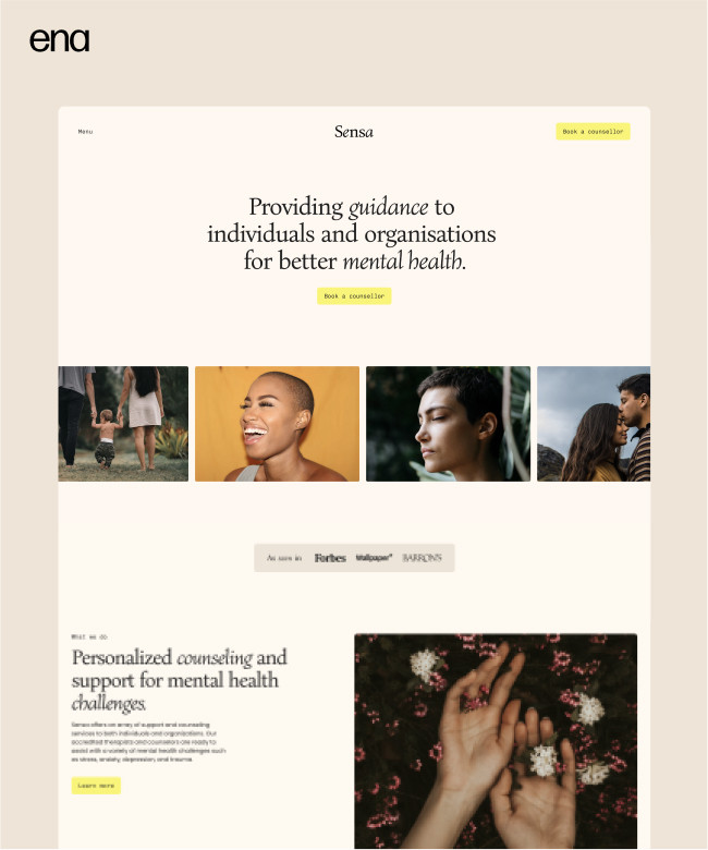 Sensa — Framer Therapy Template Thumbnail