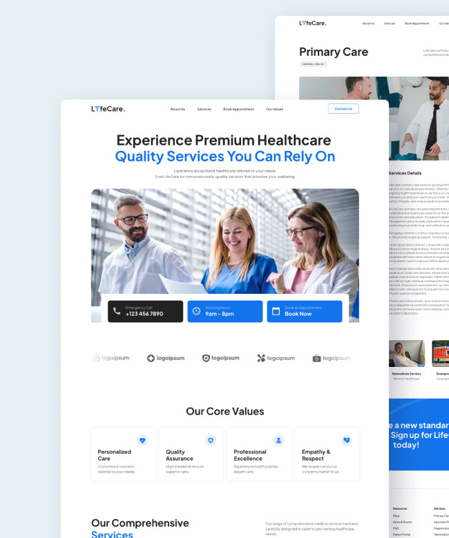 LifeCare - Healthcare Services Framer Thumbnail