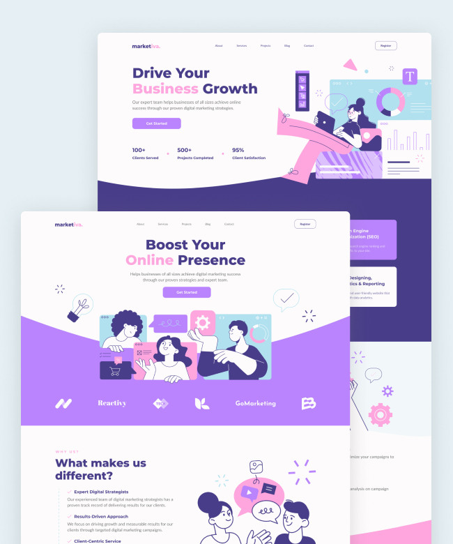 Marketiva - Creative Agency Business Website Thumbnail