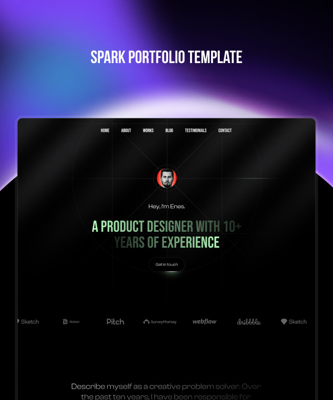 Spark Framer Portfolio Template Thumbnail